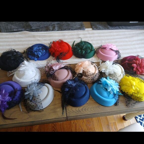 Fascinator Hat Veil Feather Fascinators Hair Clip Tea Party Pillbox Derby Bridal - Picture 1 of 1